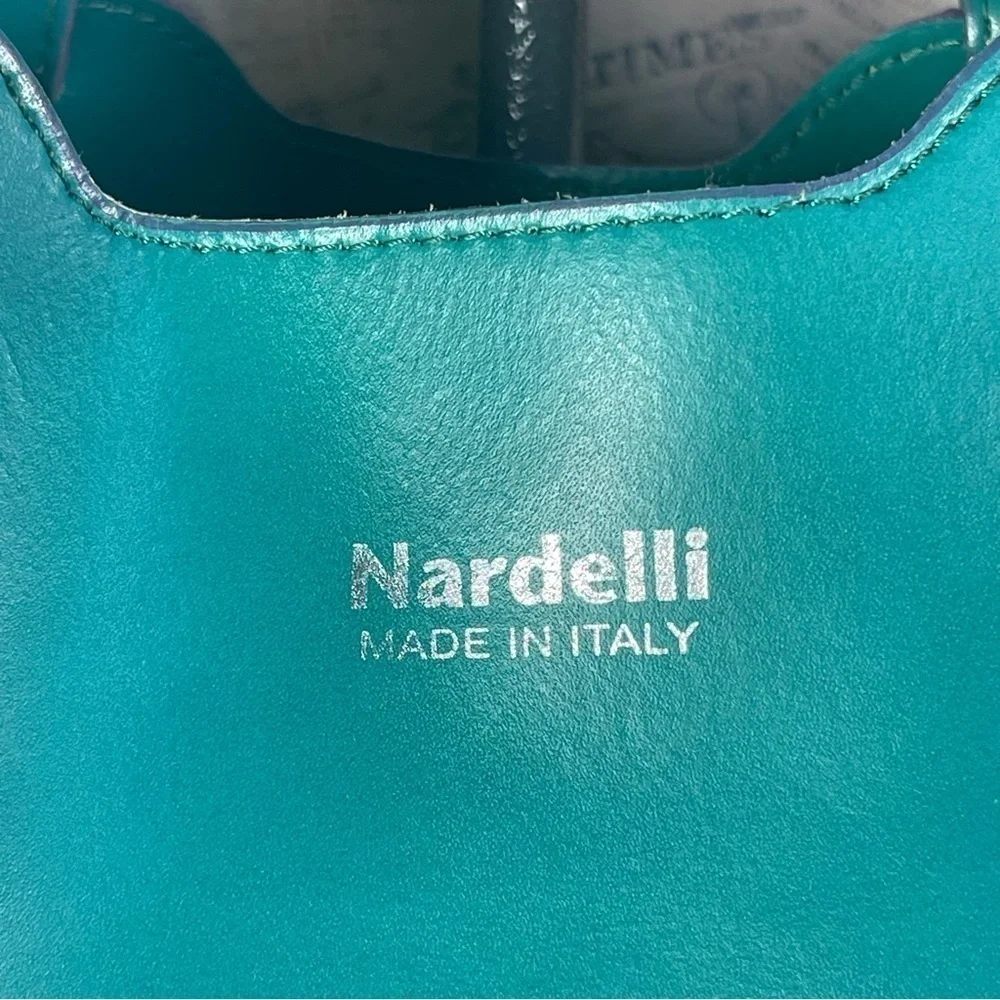 Nardelli Made in Italy Green Leather Large Tote Shoulder Work Bag
